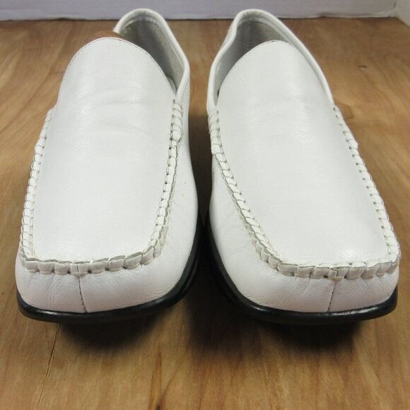 MOOTSIES TOOTSIES 80s 90s White Leather Loafers Womens Sz 8.5 Royal #500077‎ Y2K - Picture 2 of 11